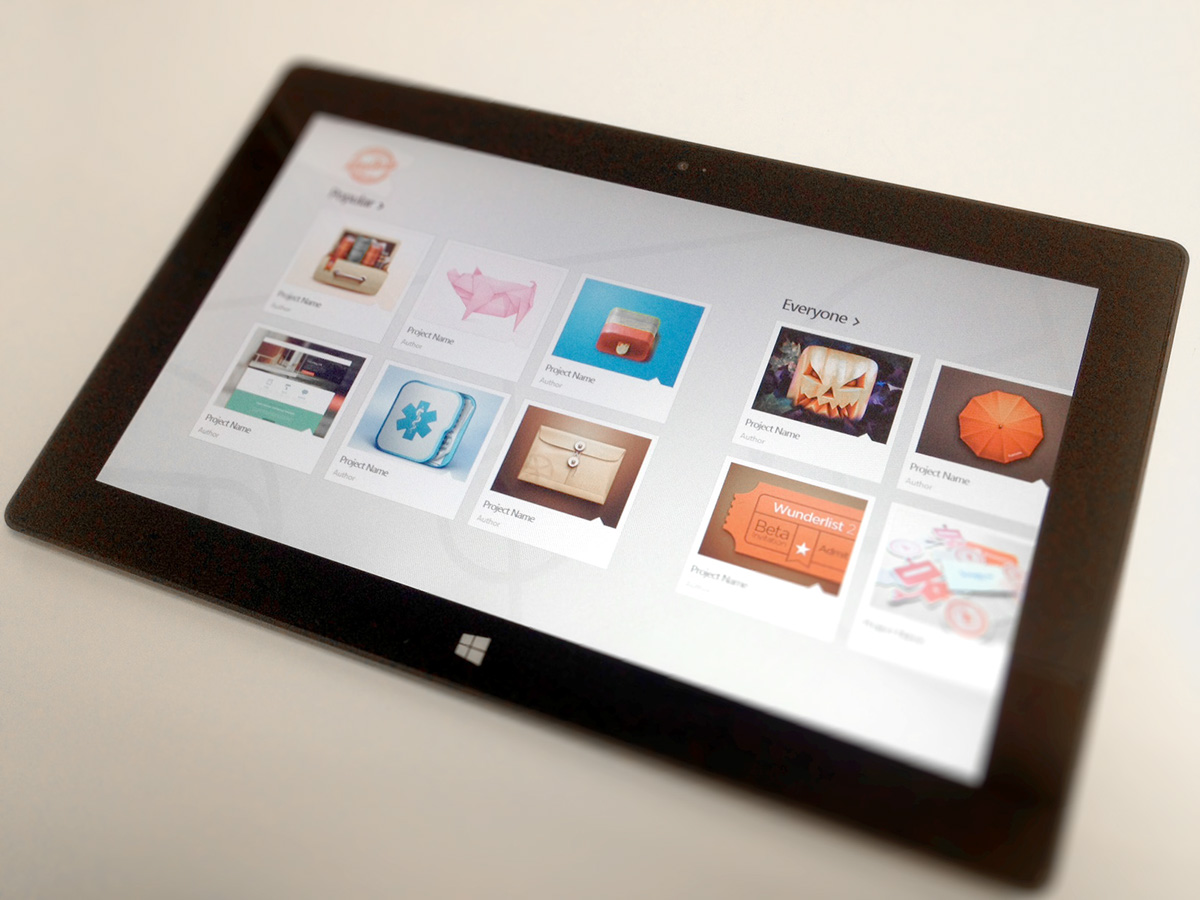 Modern UI metro Windows 8 Microsoft application user interface dribbble tablet
