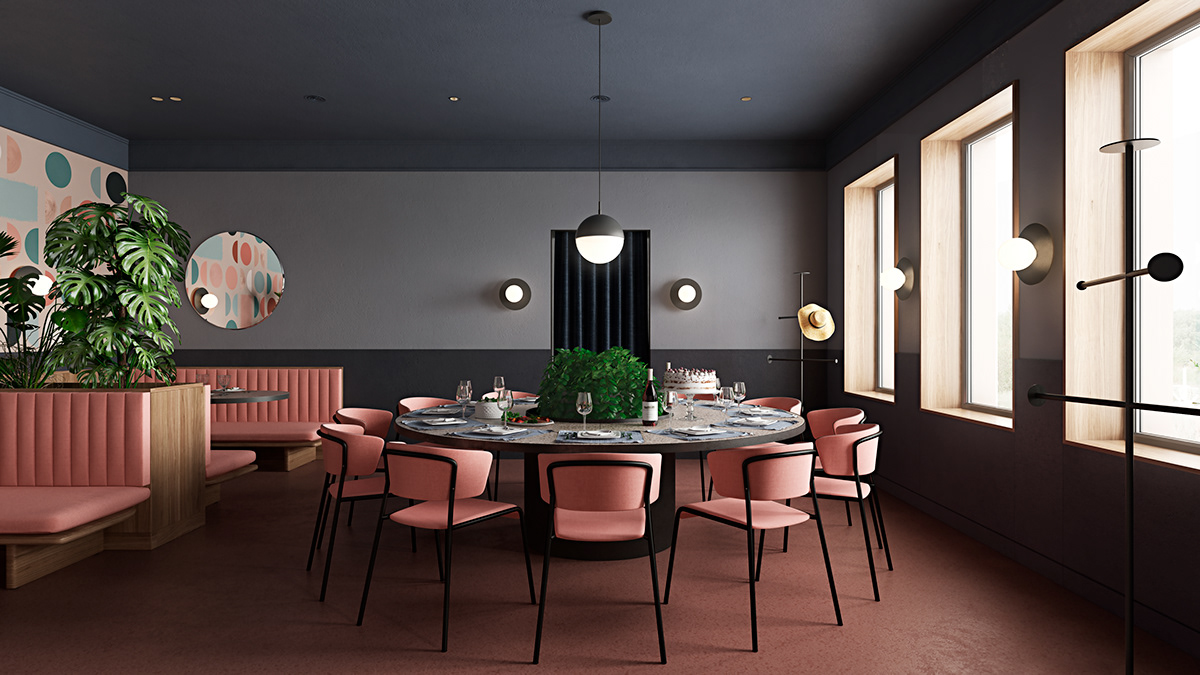 architecture design Interior interiordesign modern restaurant cafe Drawing  scheme revit