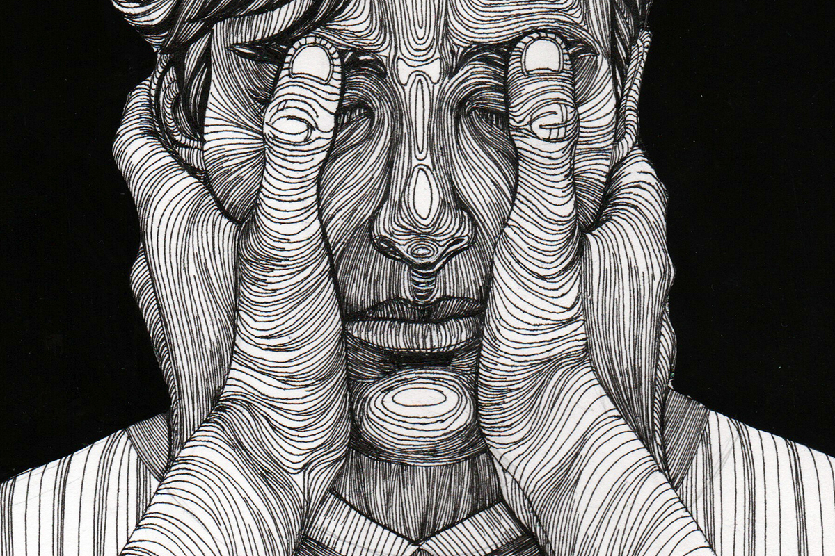 linecut Drawing  lineart art portrait ILLUSTRATION  hands sketch