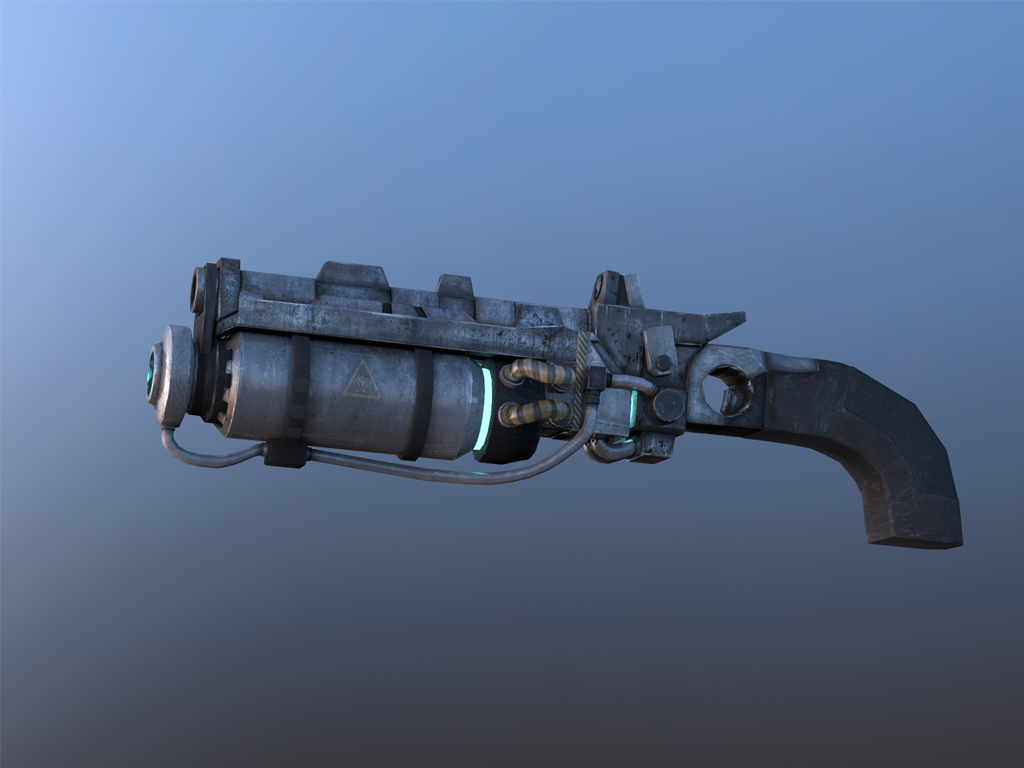 Gun Weapon 3D model 3D game computer game 3d effect War Sci Fi Sci fi Gun Maya keyshot Render Game Dev