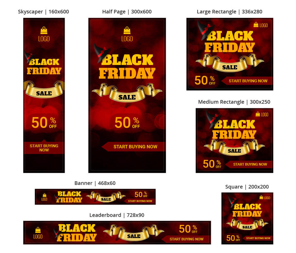 Black Friday good friday sale discount banners Animated Banner psd template google html5 creative