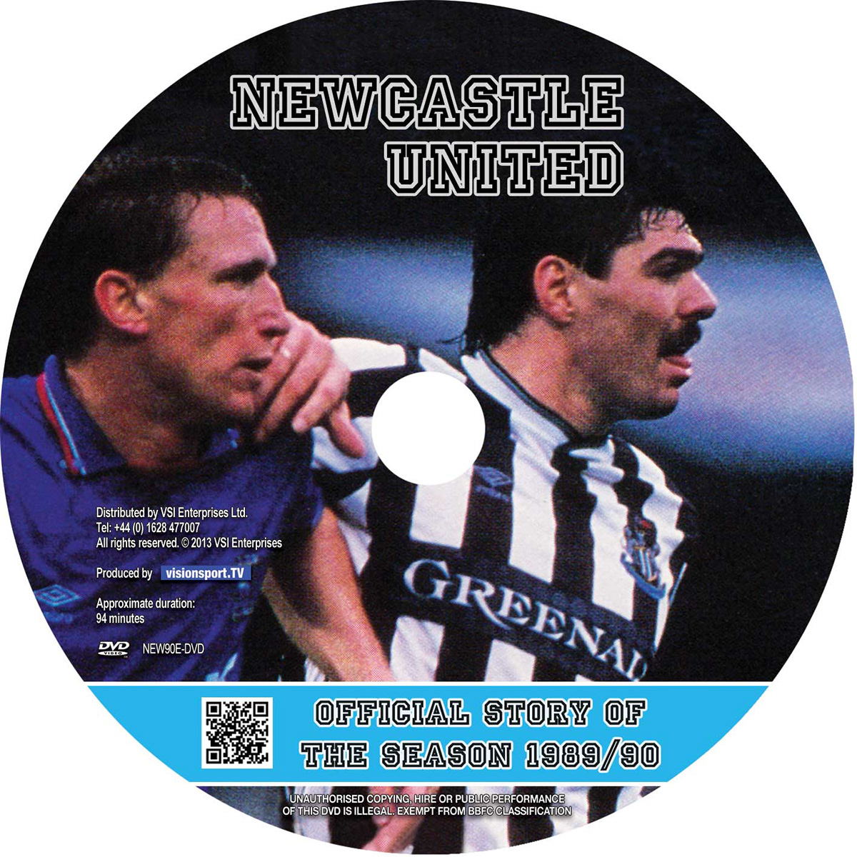 Newcastle United 1989/90 story of the season DVD Packshot disk