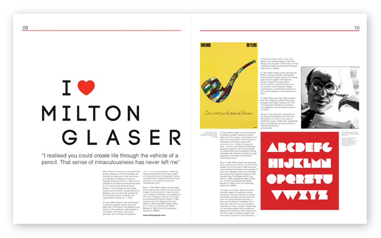 magazine Layout fore front Forefront editorial graphic milton glaser University brief first year