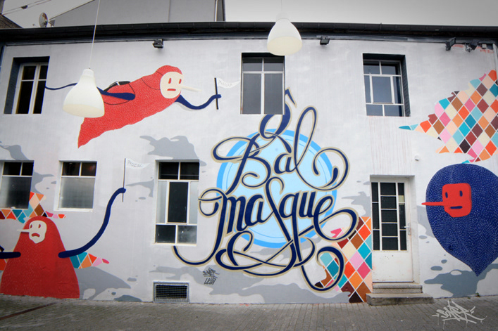 wall luxembourg Urban calligraphy spraycan art lettring atelier bal