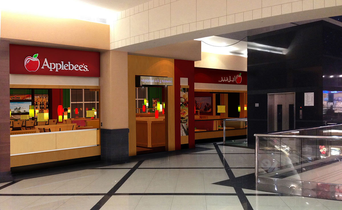 applebee's uae contracting uae Interior Design Dubai 3D renders photoshop design