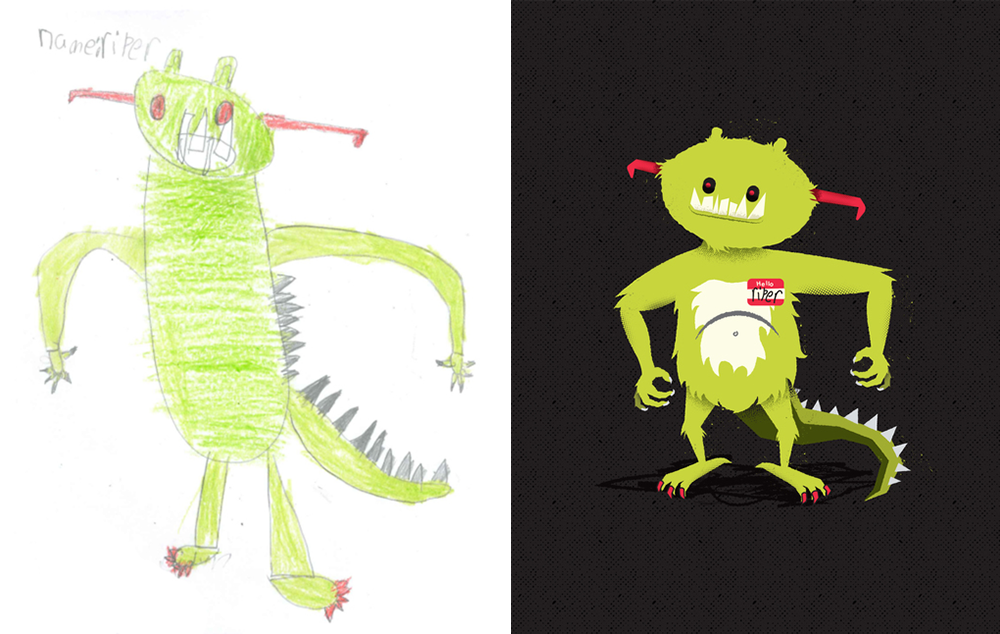 monsters kids children doodles crayons Elementary School grade school the monster project texas James Victore