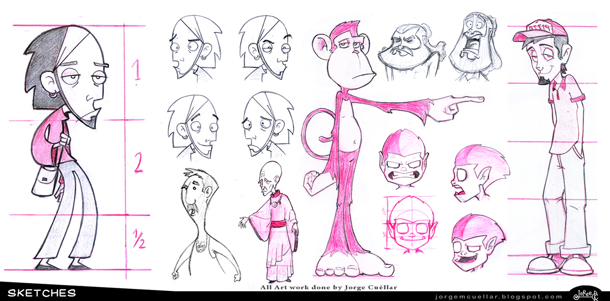 jorge cuellar rendon jorgemcuellar  characters Cartoons concept art sketches sketchbook drawings jorc