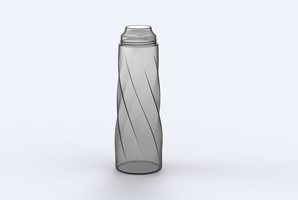 water bottle reusable black plastic Octagon