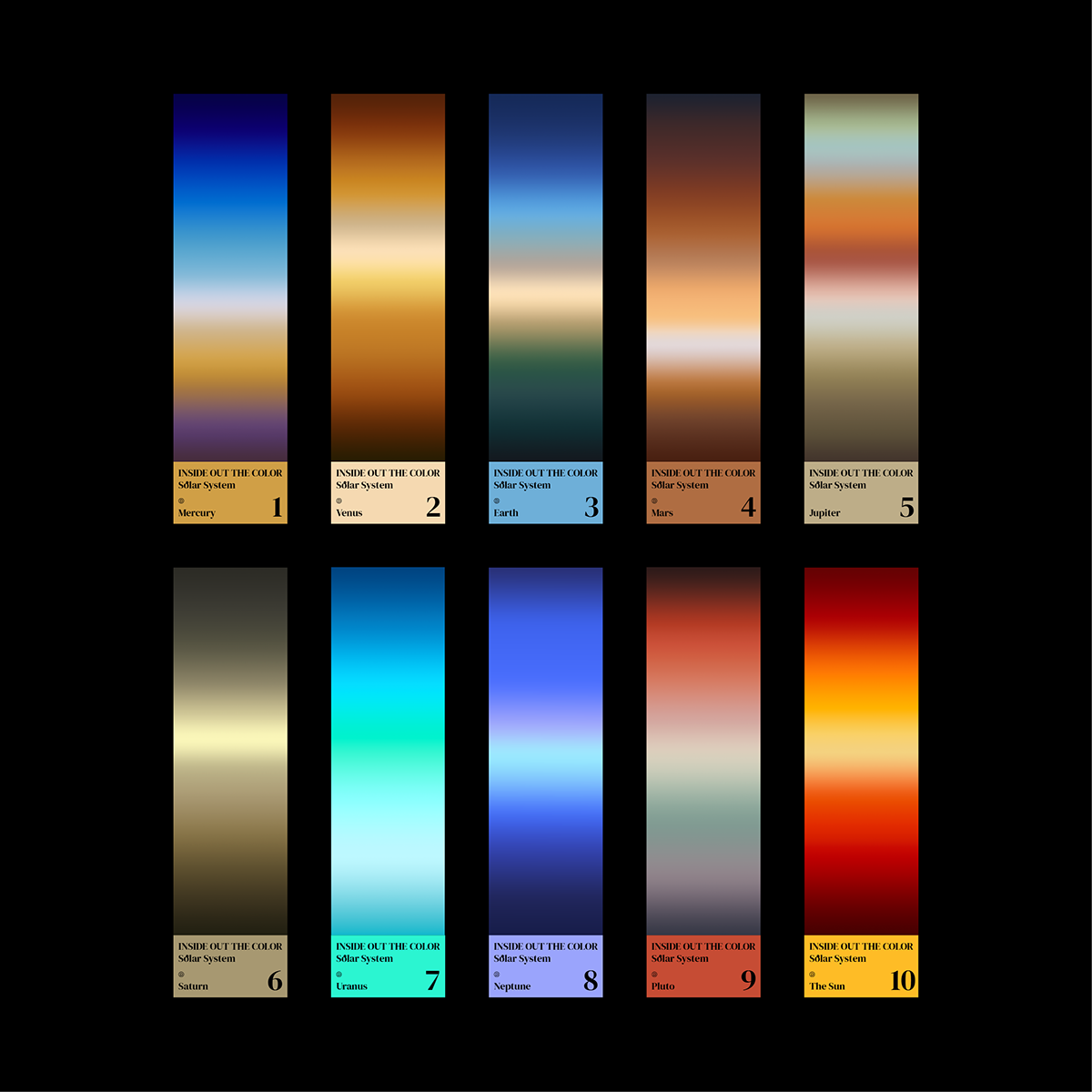color palette gradient gradients nasa solar system Gradient Color art direction  universe artist universeart