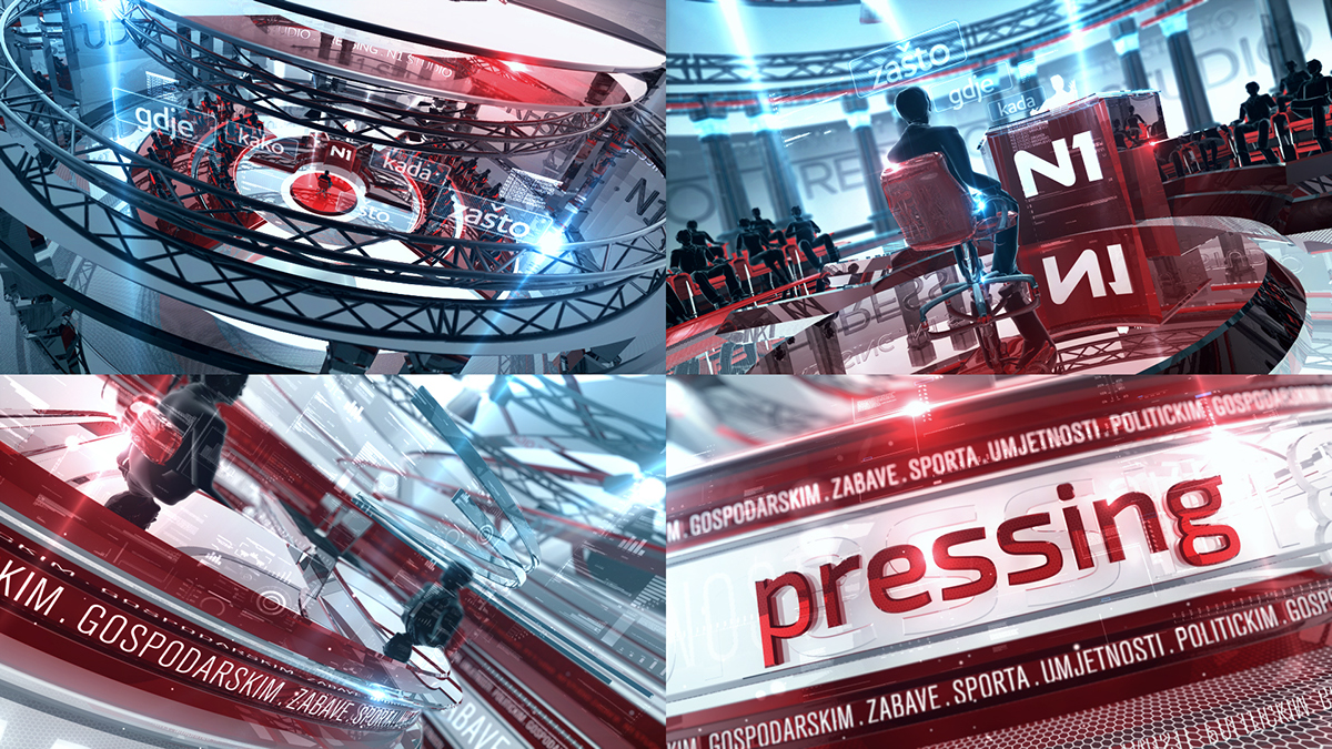 N1 renderon news package Broadcast Design 3D brand identity broadcast CNN modern news