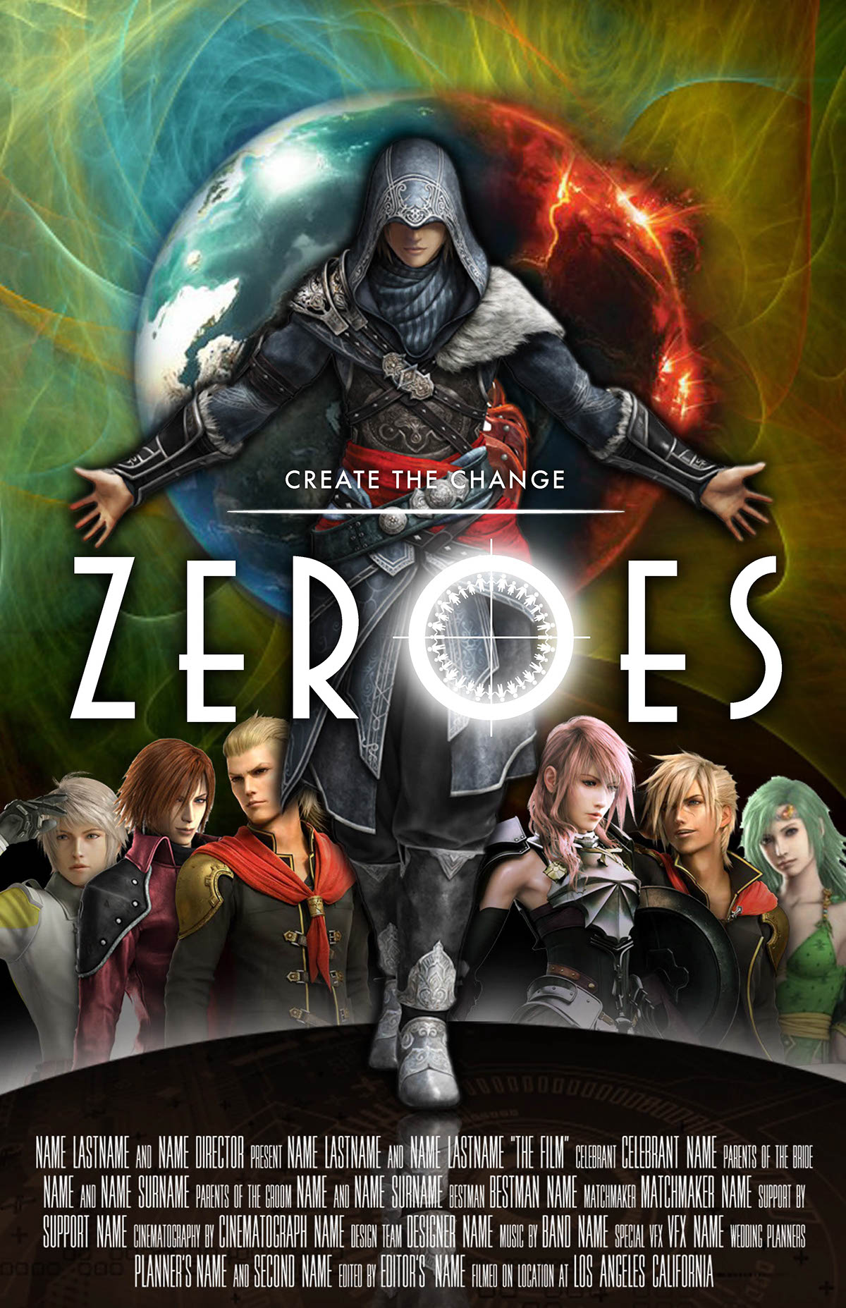 zeroes feature film movie heroes design poster Logo Design Super Hero environmental earth indie film