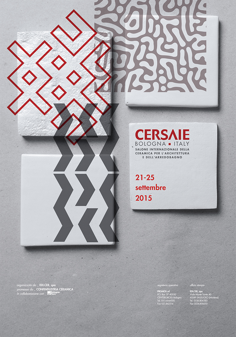 ceramic cersaie contest team tile Patterns red gray black Overlay Overlapping overtiles tiles