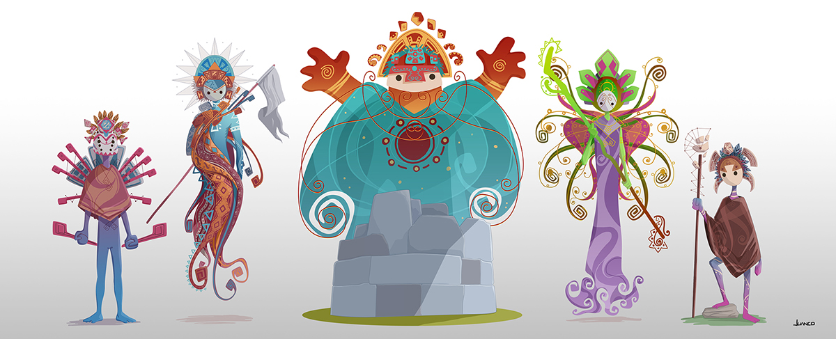 peru design Character personaje diseño color dioses gods heroes Leyends Leyendas