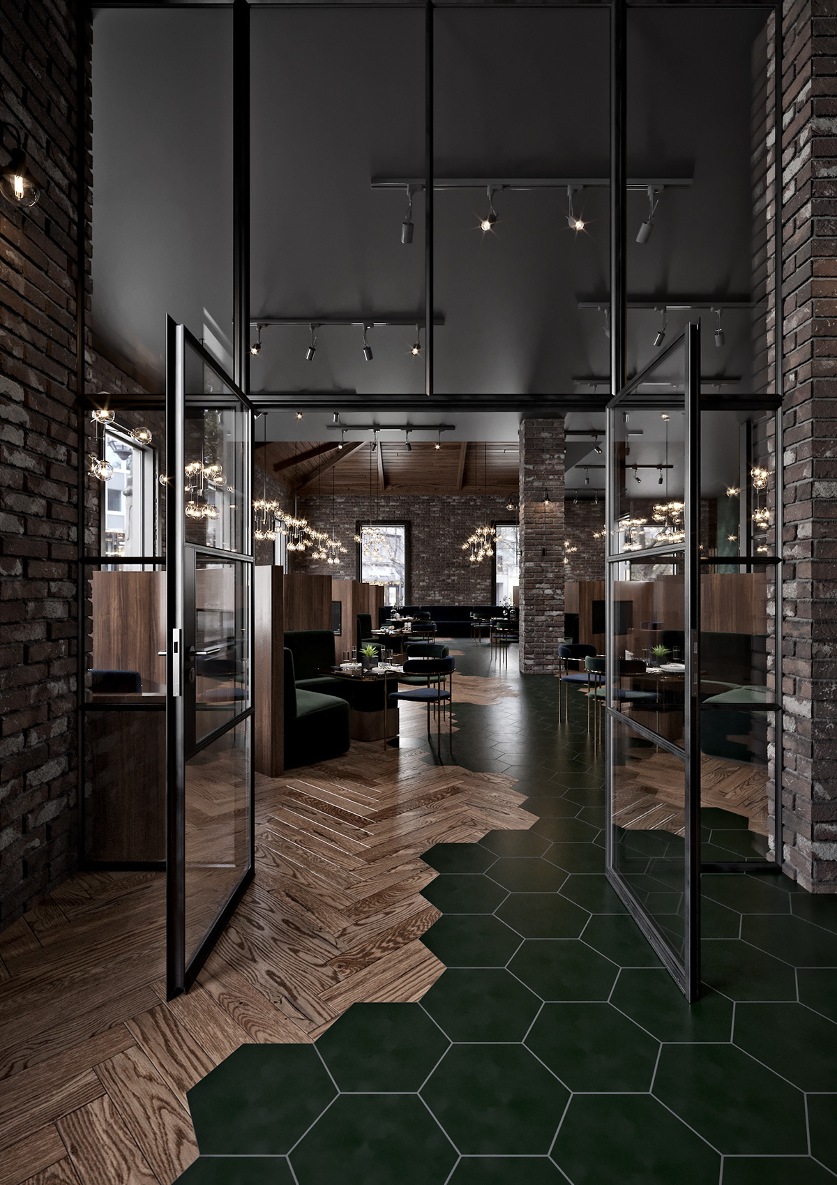 3D cafe Interior Render