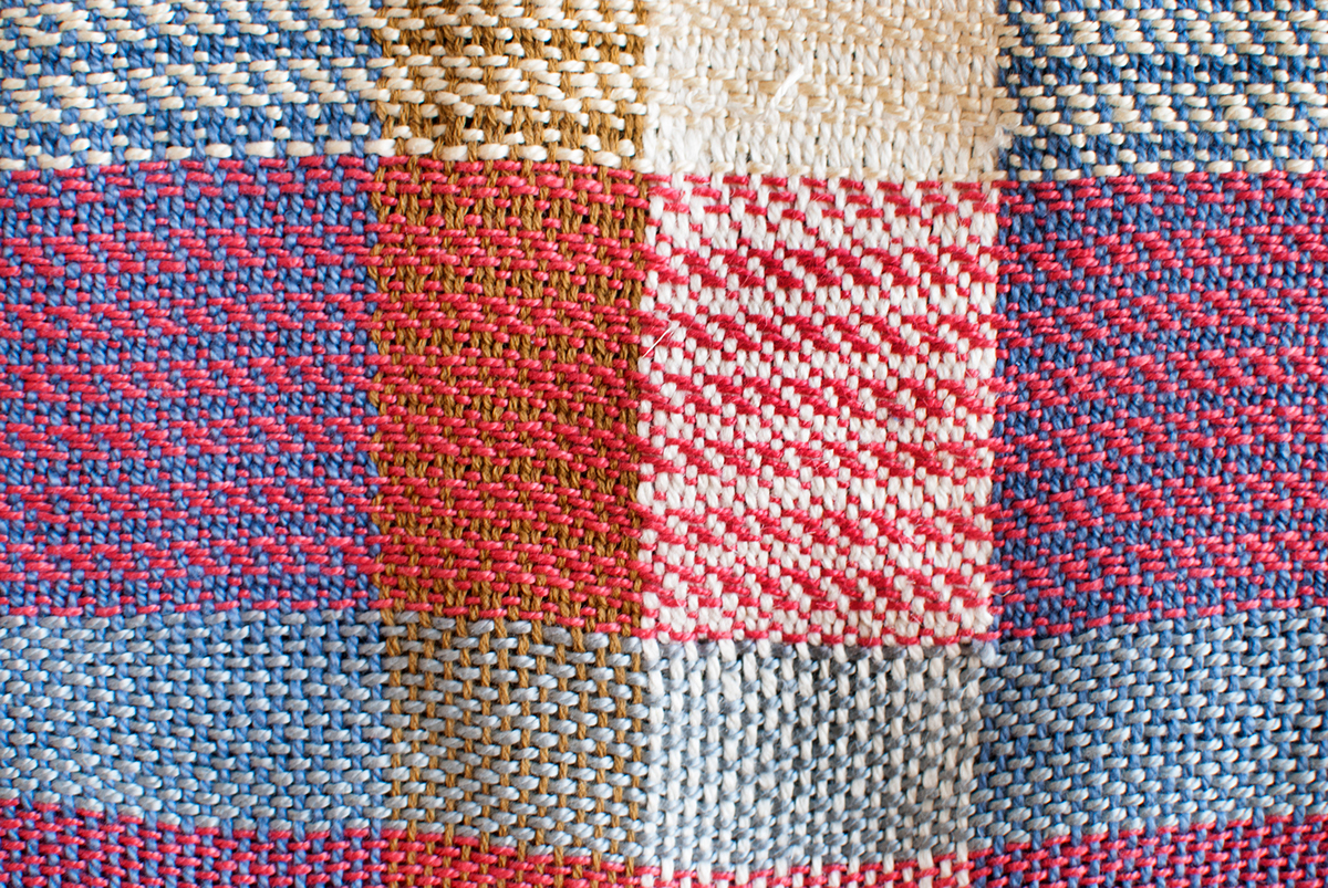 weaving fiber MICA Baltimore blue cotton linen blanket