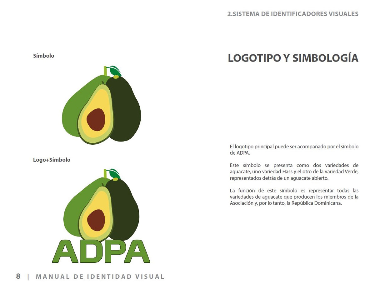 manual identidad corporativa InDesign aguacate visual branding 