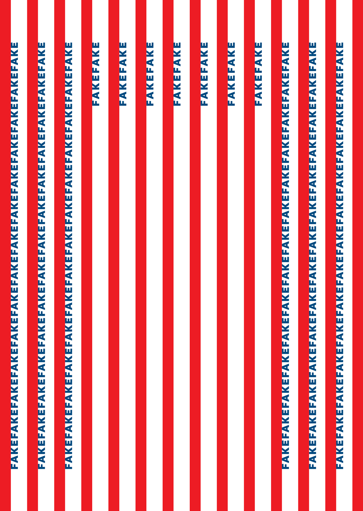Poster Design fake news optical illusion red and blue