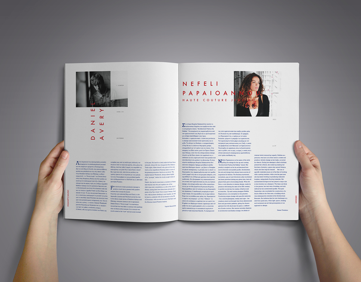 editorial Layout magazine print minimal white space identity