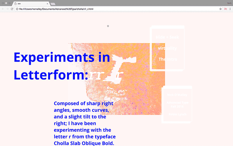 Website Letterform experiment design motion