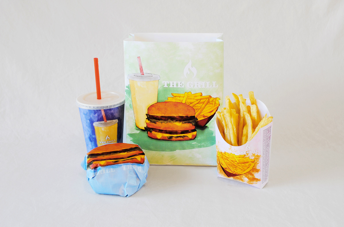 Fast food hamburger Fries