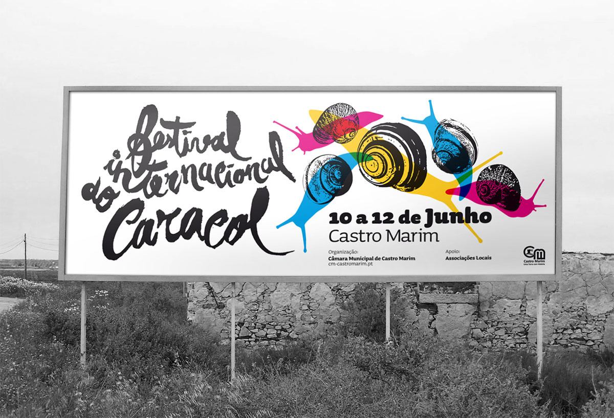 graphic festival International print poster caracol snail type handscript CMYK flyer Program overprint offset printer