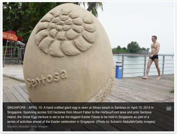 sculpture sand egg Easter sentosa singapore celebration