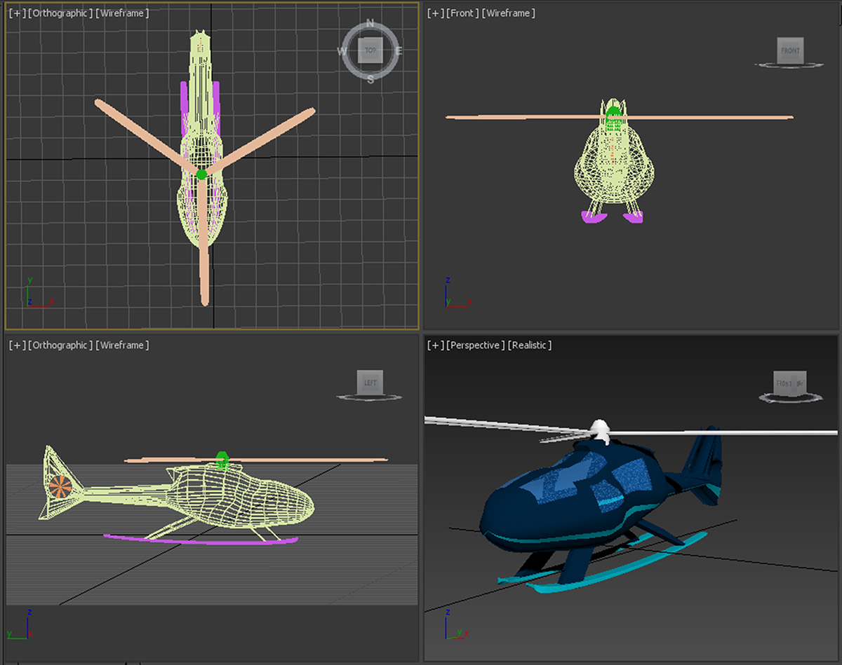 3d modeling digital helicopter sculpture