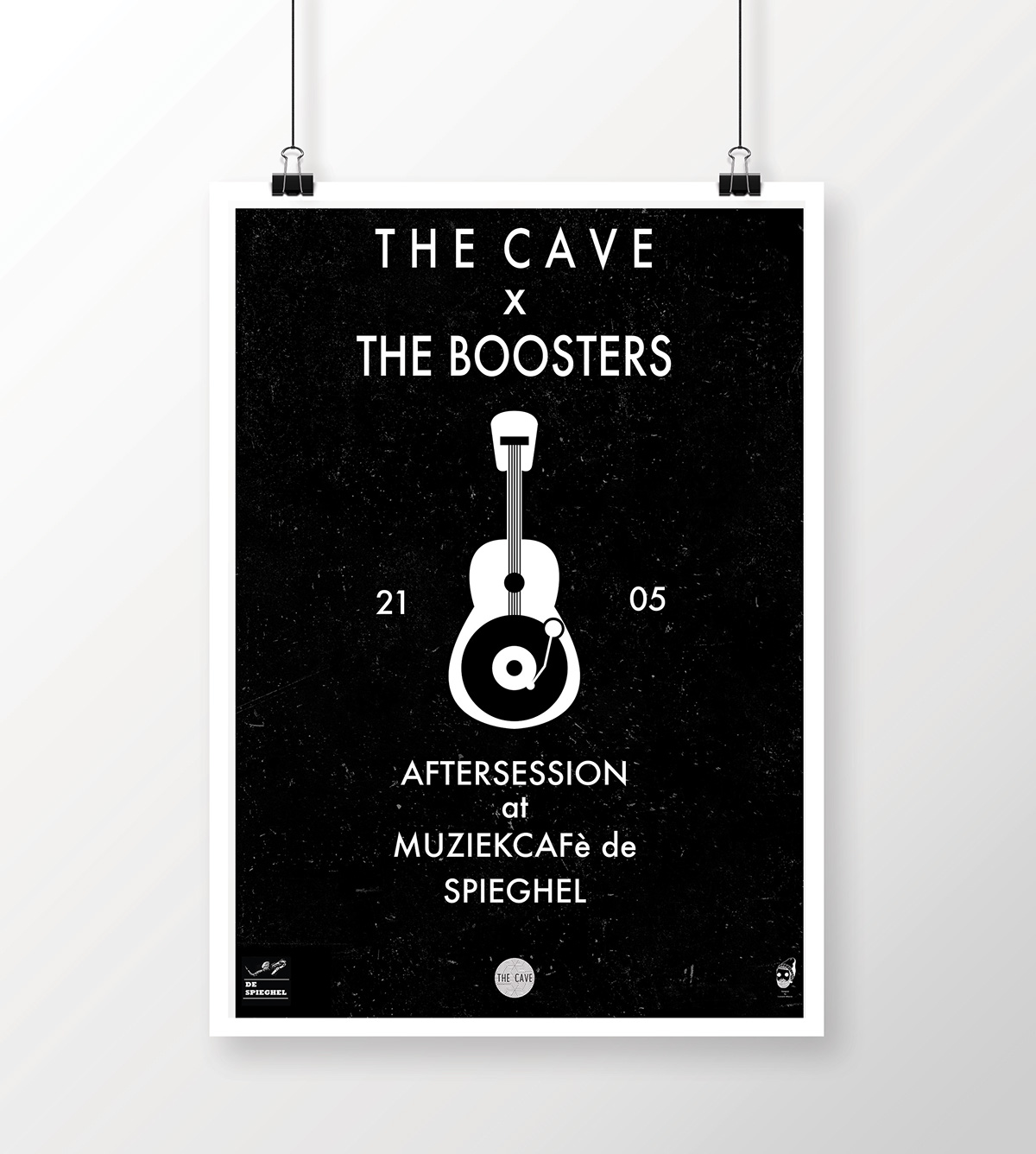 thecave techno vinyl theboosters indie party Event poster logo cover graphic Project Web