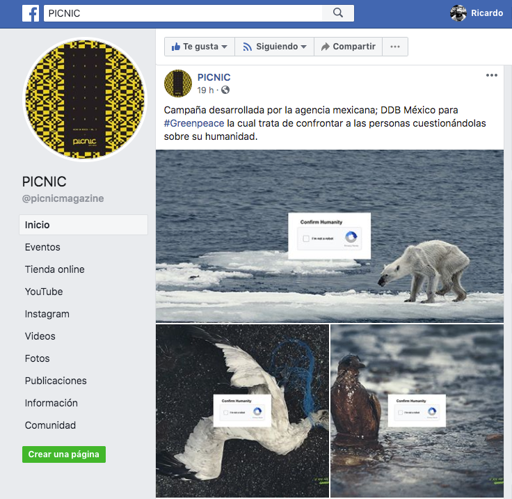 non-profit charity Greenpeace captcha polution bear bird Ocean plastic DDB