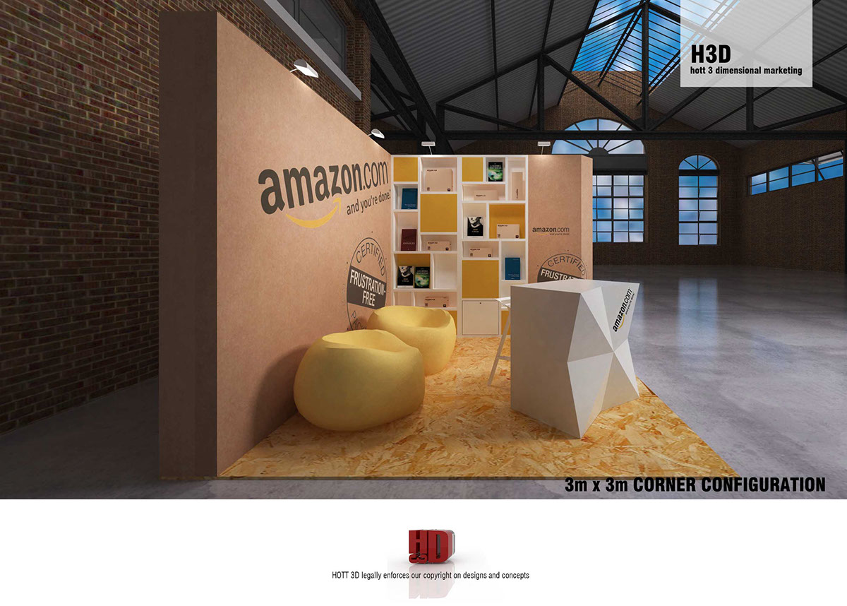 Amazon  HOTT3D  X-Board  Beanbags  Particle Board cape town  exhibit  booth display  trade show