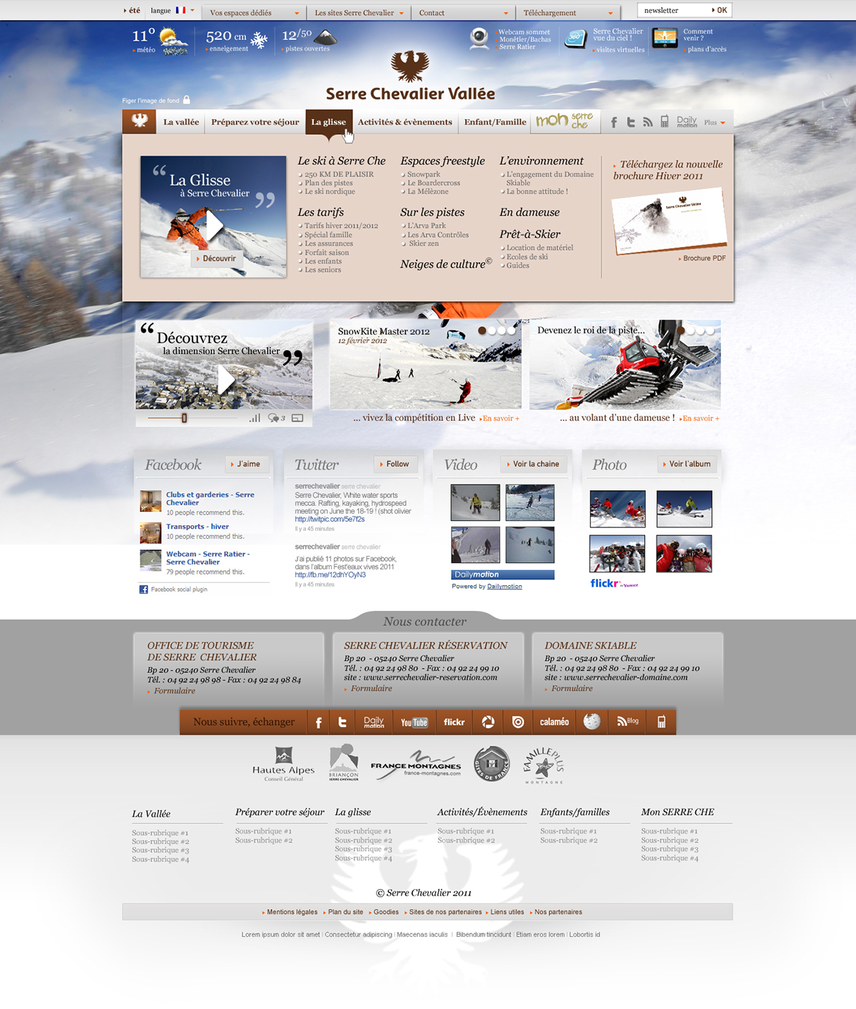 webdesign  pixikult  directeur artistique lyon station ski reservation séjour  vacances  sport  hiver  été  montagne