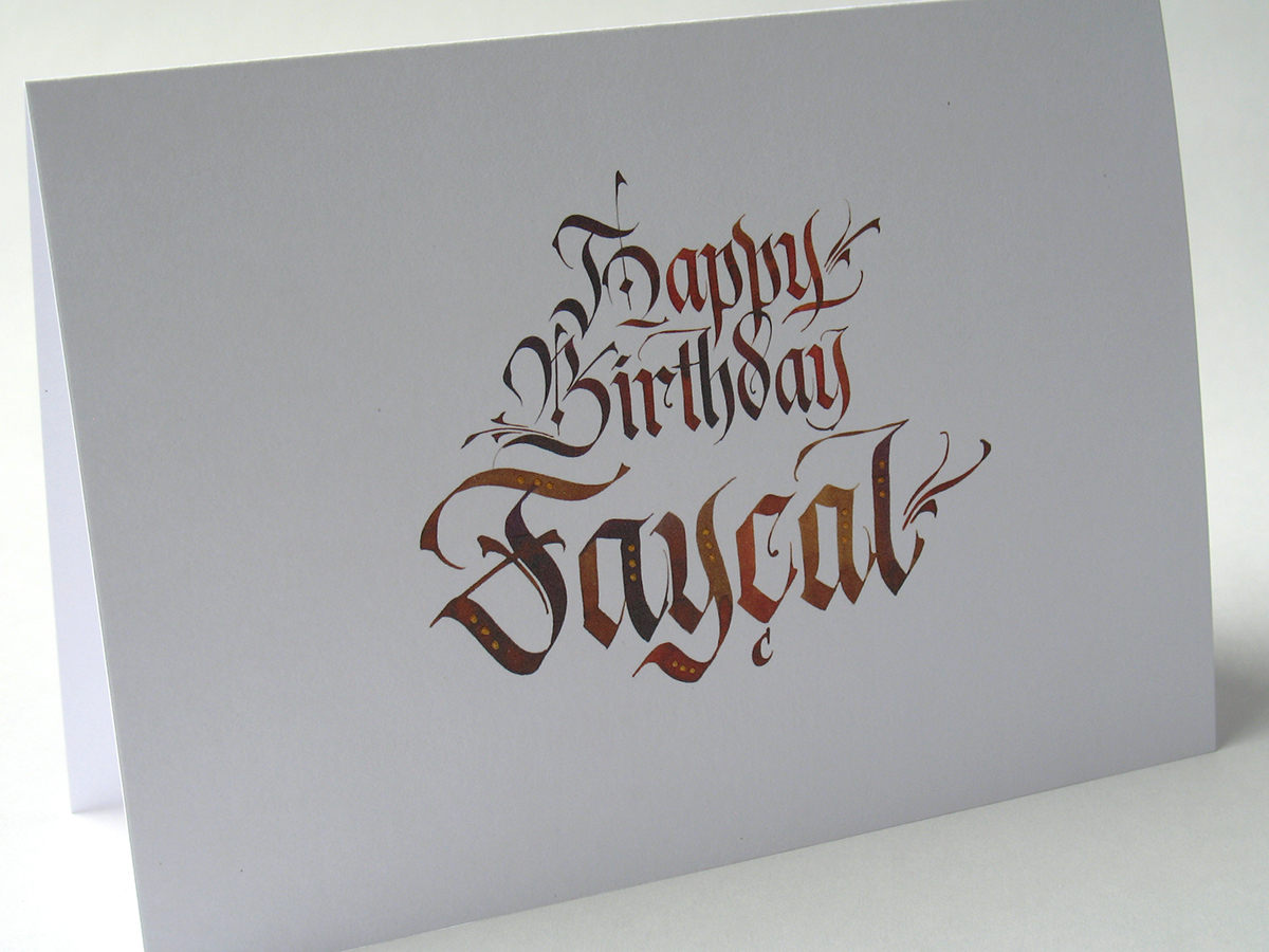 happy birthday Calligraphy Cards thank you card calligraphy card personalized card  greeting cards calligraphy greeting cards birthday card calligraphy birthday card