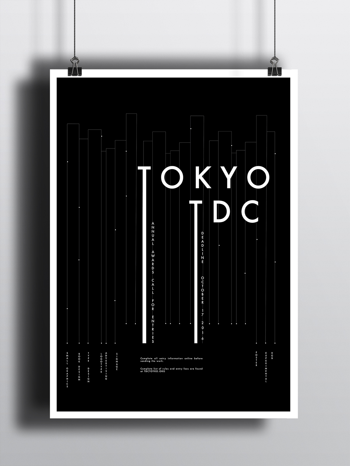 tokyo type directors club poster design line Futura delicate skyline posters