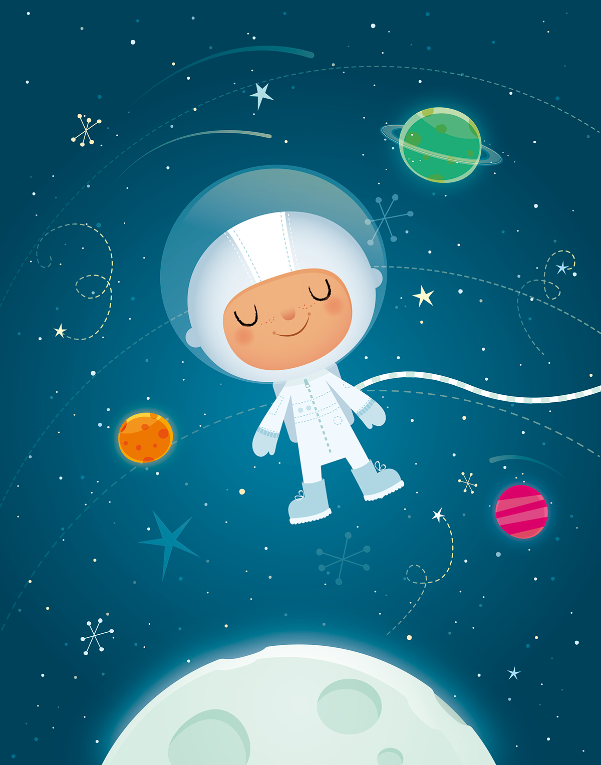 space illustration childrens illustration boys illustration