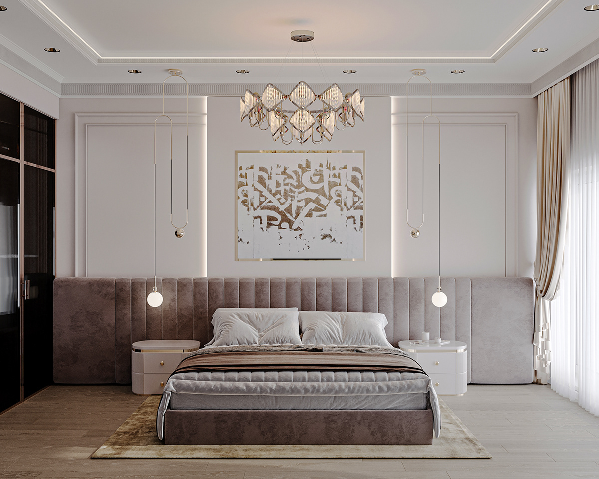 Classic elegant neoclassic Interior bedroom luxury modern interior design 