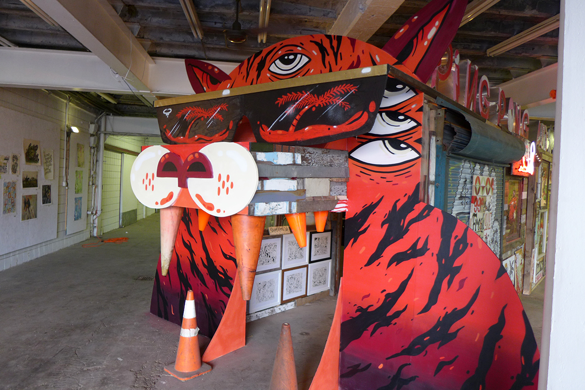 Motor Auto carparts automobiles streetart installation tiger detroit interactive immersive