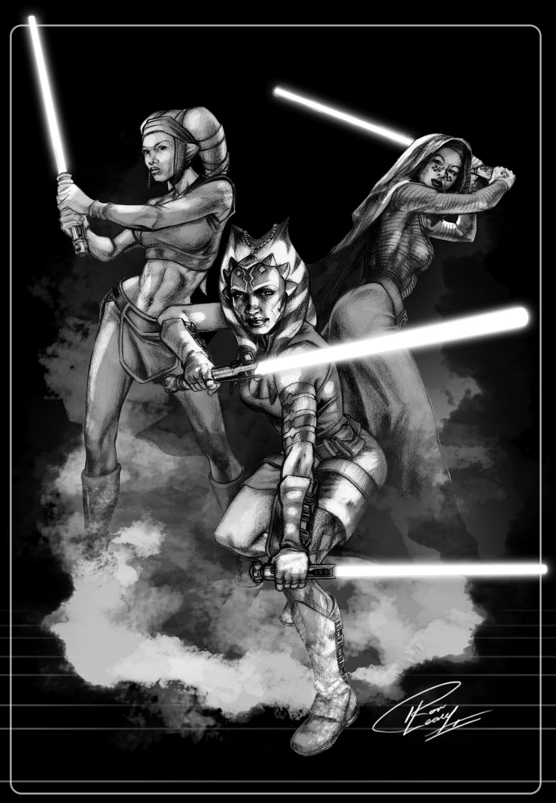 lucasfilms rl2vas ron leary  luke skywalker Han Solo Princess Leia Greedo hammer head Lando Calrisson Chewbacca science fiction commission sketches star wars