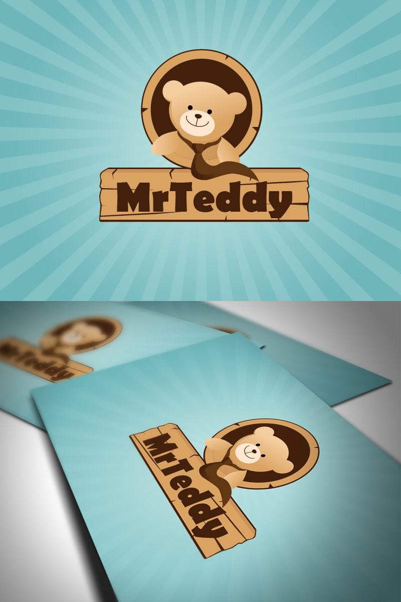 Teddy teddy bear logo cartoon Character