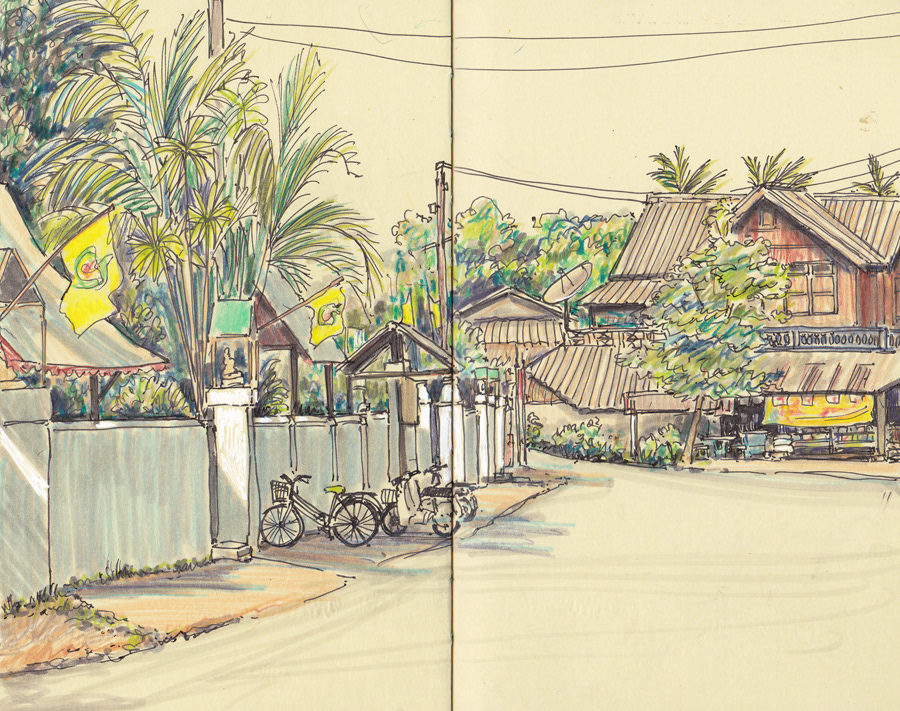 sketchbook moleskine location drawing Thailand bali sketch
