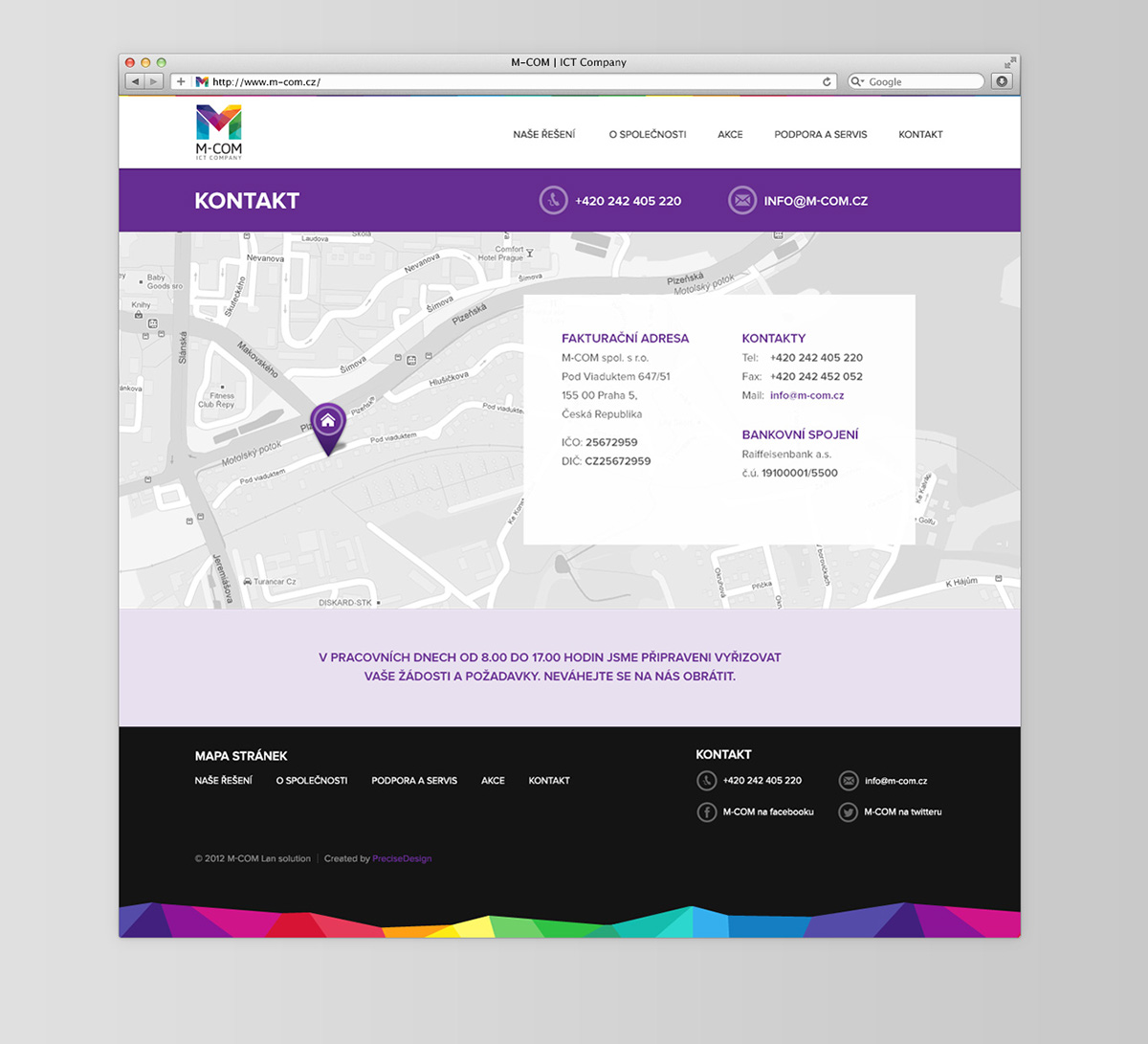 m-com  it-company Corporate Identity brand identity Logo Design Website Design colorful clean