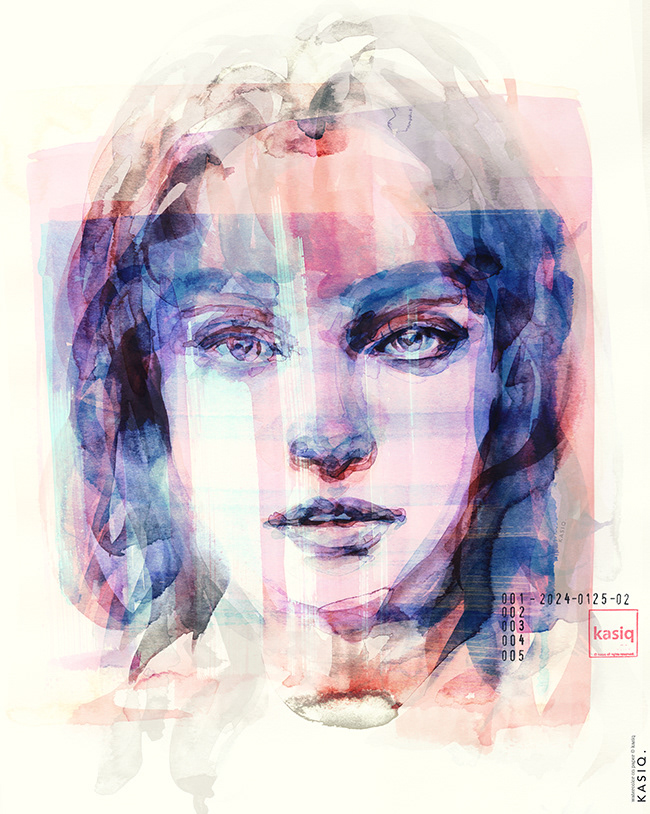 portrait photoshop mixed media painting   watercolor artwork Fashion  Style ILLUSTRATION  graphic