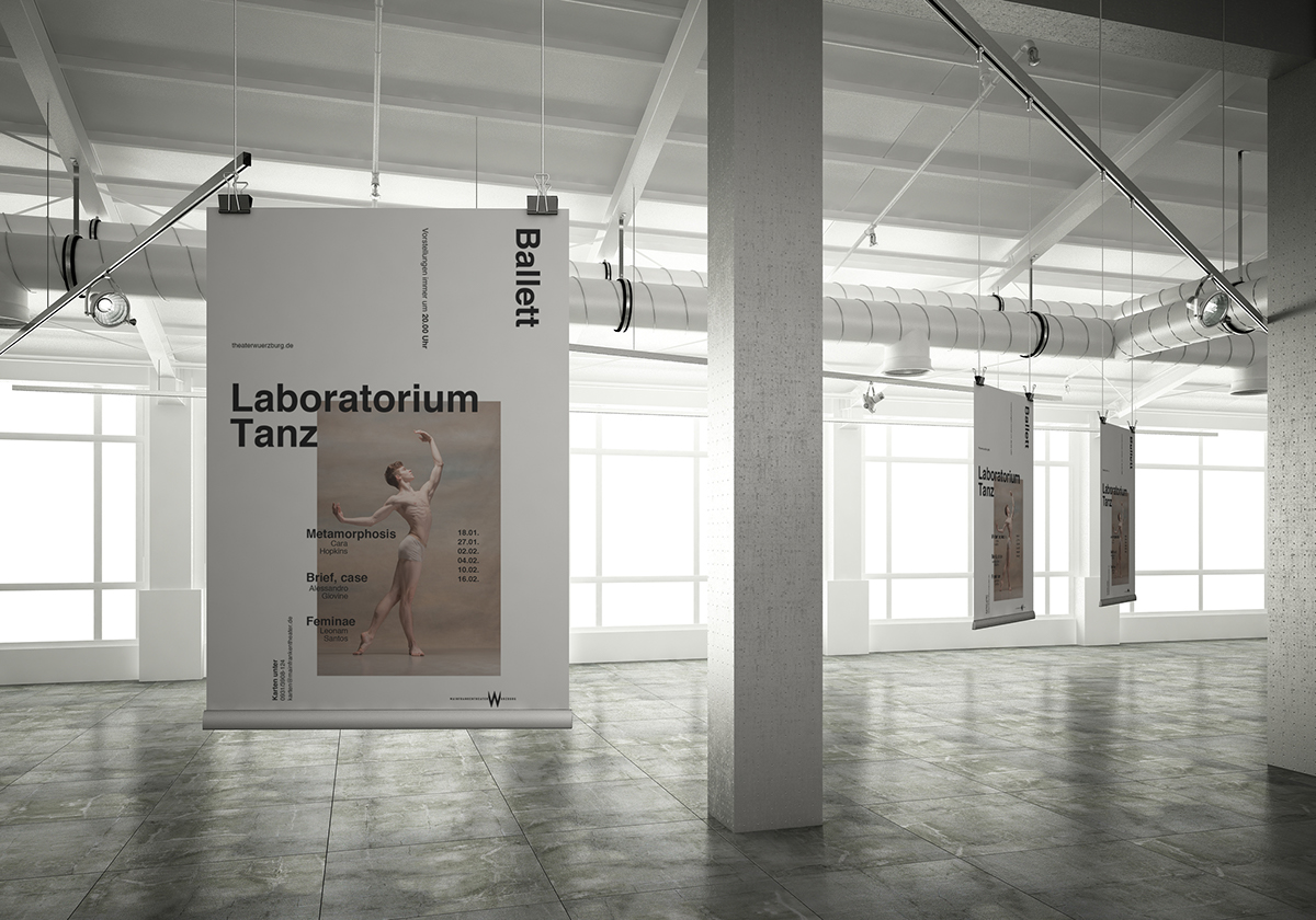 graphic design  ad billboard theater  ballett DANCE   poster posterdesign SwissDesign