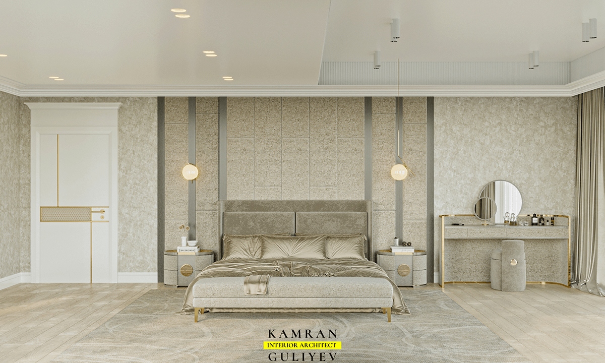 luxury bedroom interior design  visualization archviz CGI 3ds max master bedroom baku Suite Bedroom