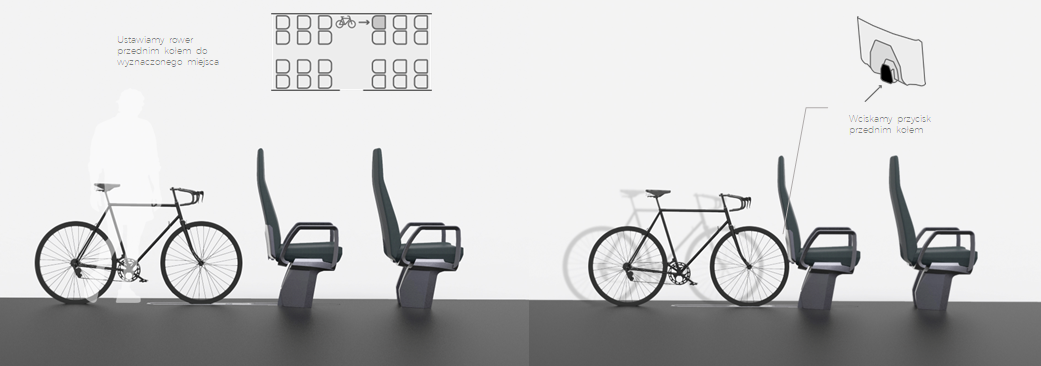 Bike Bike Rack product design  seat train train seat