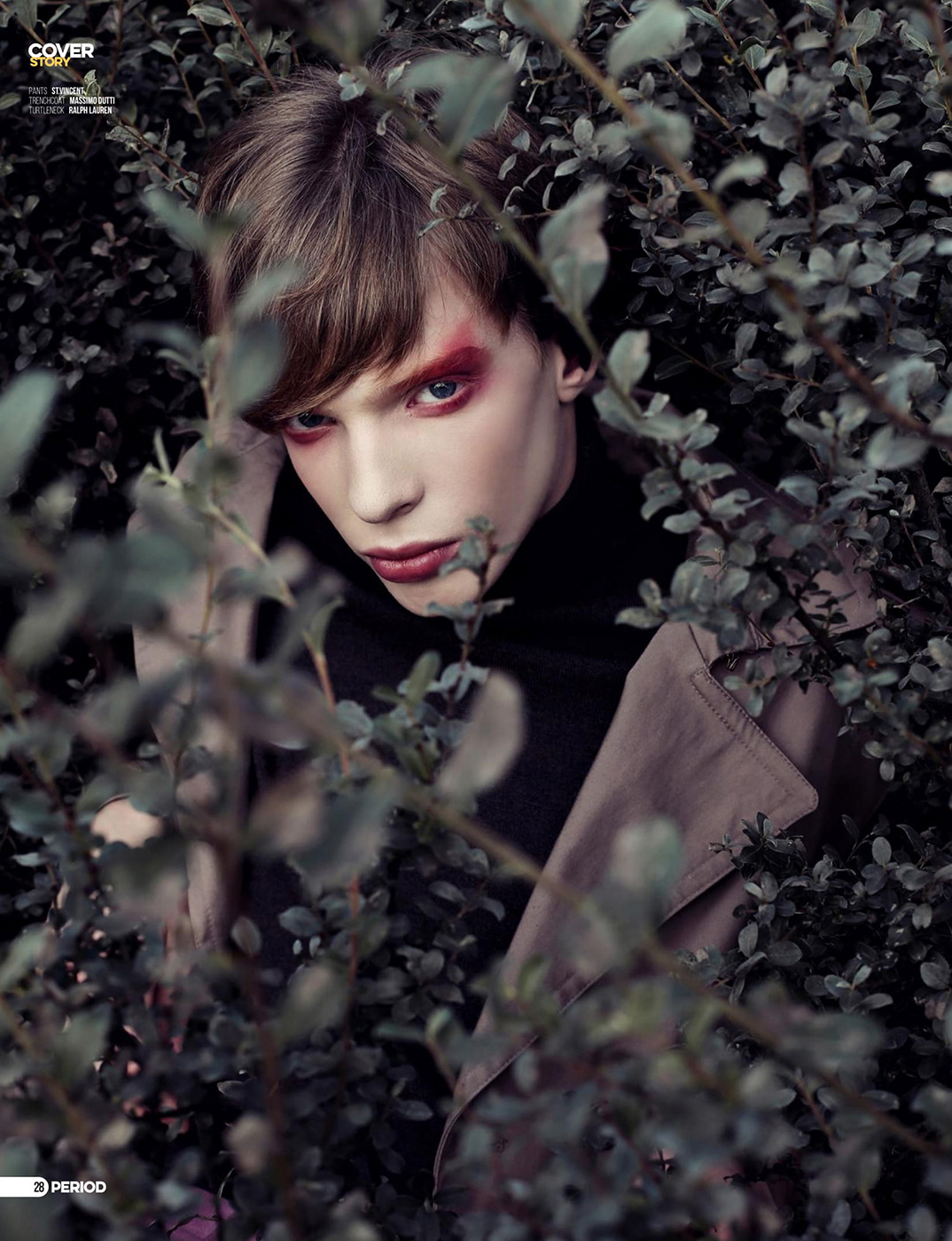 editorial Fashion  Botanical garden garden Nature Make Up boy male model period magazine