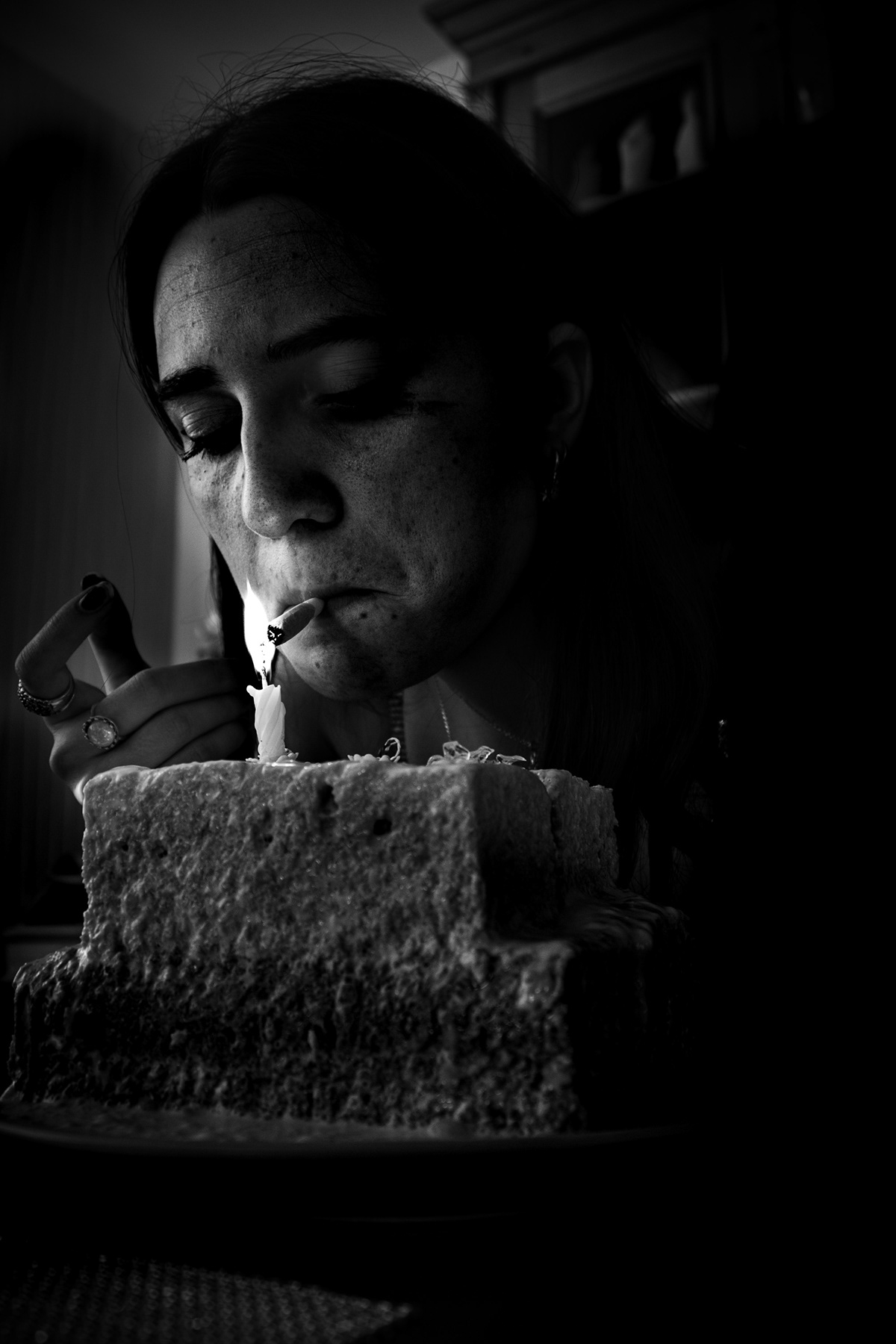 Birthday black and white dark lonely narrative party Photography  portrait sad story