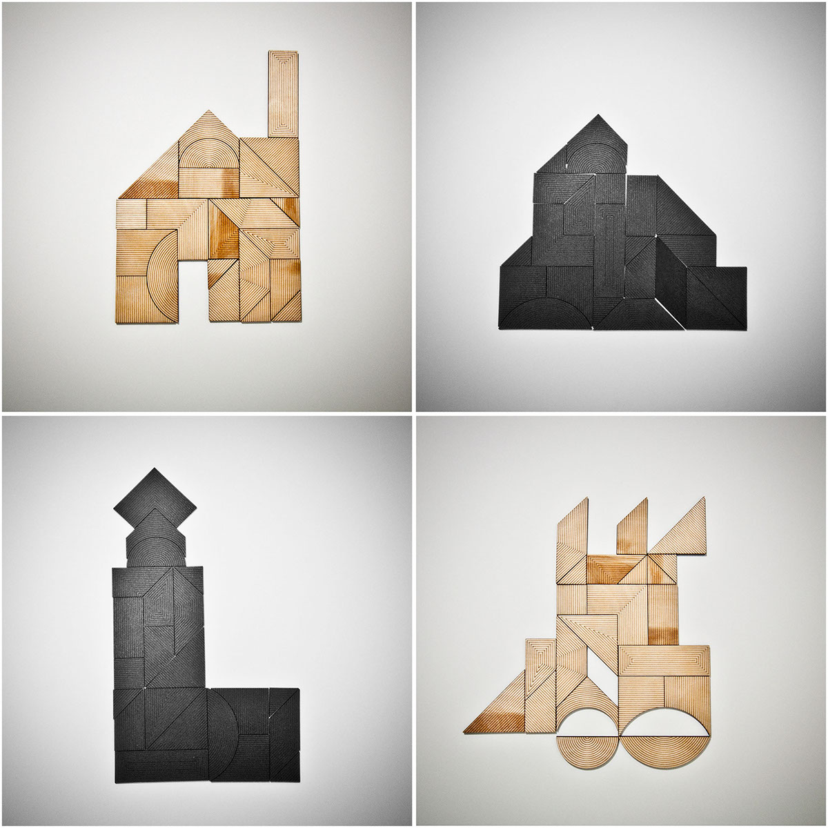 Oblika wooden toy puzzle architectural toy Jonathan Dorthe atelier-d