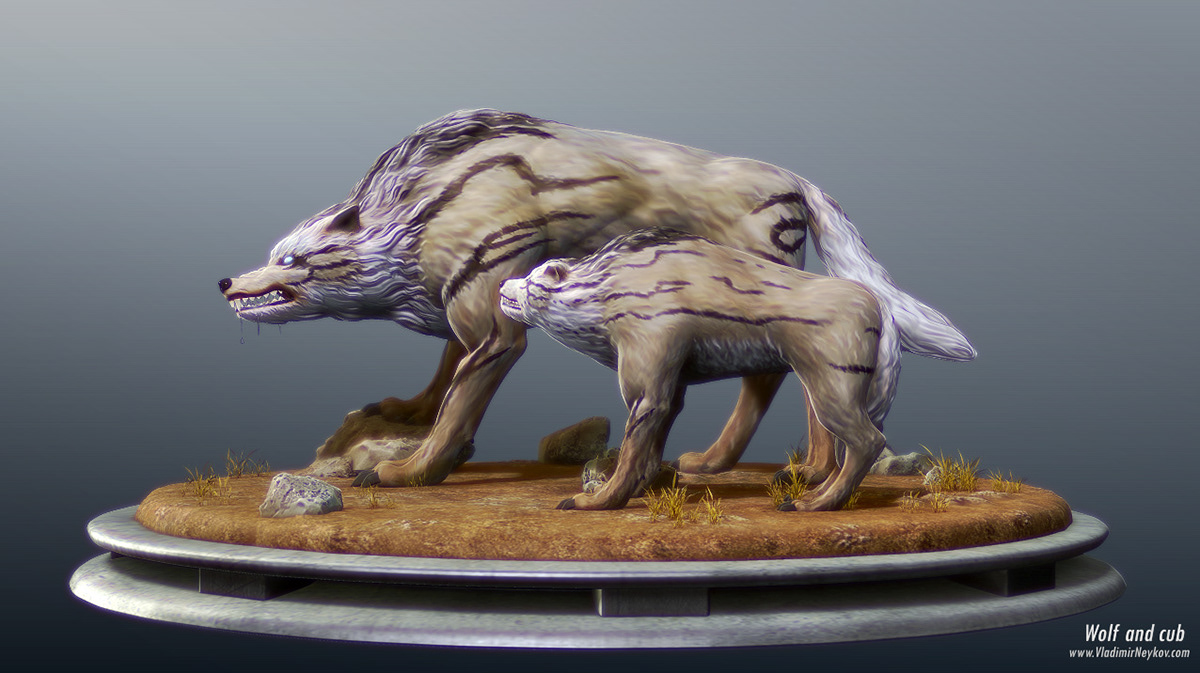 wolf model monster Character 3D