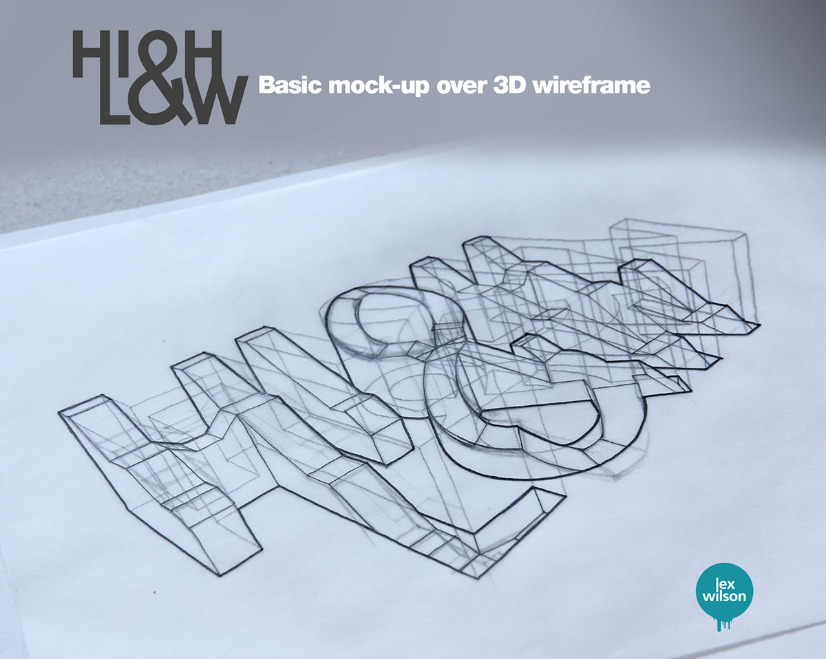 Adobe Portfolio lex wilson artwork type text 3-D 3D slab