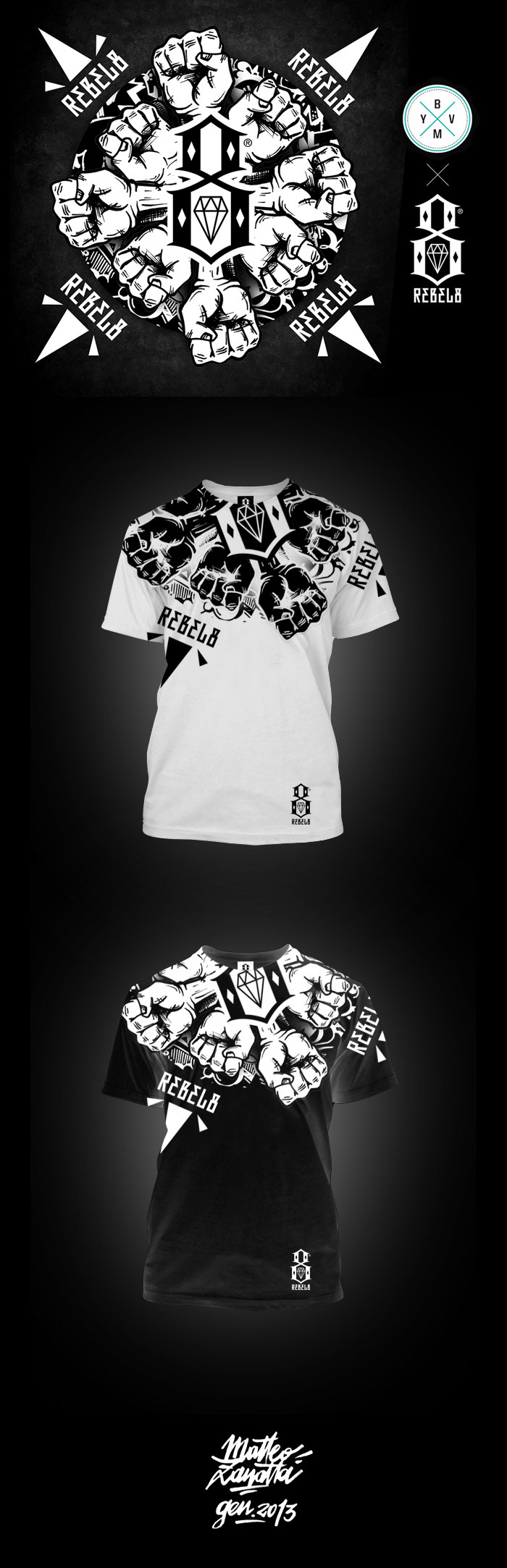 matteo zanatta milano rebel 8 Clothing streetwear illustrazione Rebel Fist design artwork